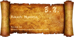 Bauch Nyeste névjegykártya